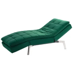 Chaise Longue Réglable Vert émeraude LOIRET -Promos Chesteris Boutique meridienne 16206473