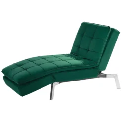 Chaise Longue Réglable Vert émeraude LOIRET -Promos Chesteris Boutique meridienne 16206477