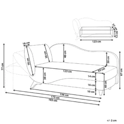 Chaise Longue Côté Gauche En Velours Noir MERI -Promos Chesteris Boutique meridienne 16206505