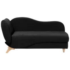 Chaise Longue Côté Gauche En Velours Noir MERI -Promos Chesteris Boutique meridienne 16206509