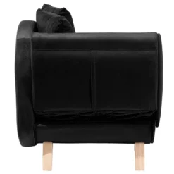 Chaise Longue Côté Gauche En Velours Noir MERI -Promos Chesteris Boutique meridienne 16206519