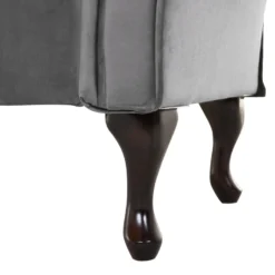 Chaise Longue En Velours Gris Côté Gauche LATTES -Promos Chesteris Boutique meridienne 16207219