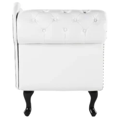 Méridienne Capitonnée En Cuir PU Blanc NIMES -Promos Chesteris Boutique meridienne 16438493