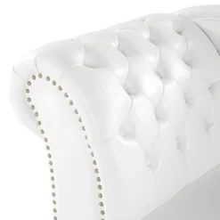 Méridienne Capitonnée En Cuir PU Blanc NIMES -Promos Chesteris Boutique meridienne 16438495