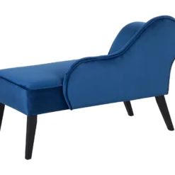 Mini Chaise Longue En Velours Bleu Côté Gauche BIARRITZ -Promos Chesteris Boutique meridienne 16438521