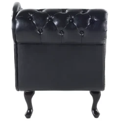 Méridienne Capitonnée En Cuir PU Noir NIMES 15 Méridienne Capitonnée En Cuir PU Noir NIMES -Promos Chesteris Boutique meridienne 16439451