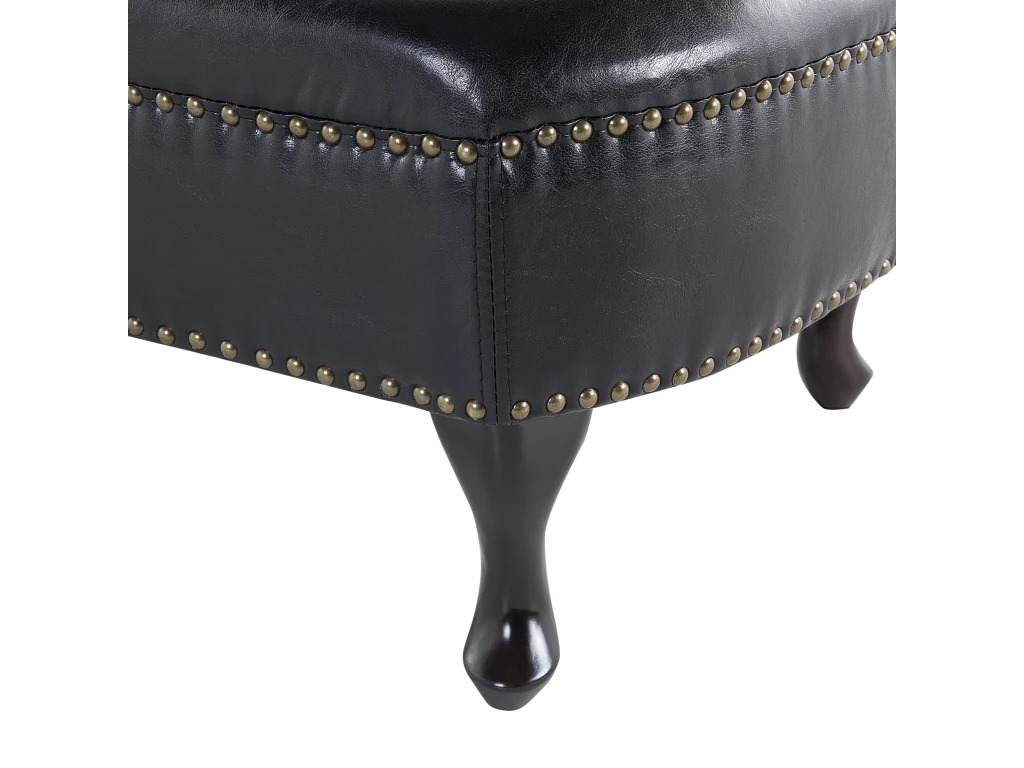 Méridienne Capitonnée En Cuir PU Noir NIMES 9 Méridienne Capitonnée En Cuir PU Noir NIMES – Image 9