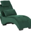 Chaise Longue En Velours Vert Avec Port USB Et Haut-parleur Bluetooth SIMORRE