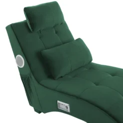 Chaise Longue En Velours Vert Avec Port USB Et Haut-parleur Bluetooth SIMORRE -Promos Chesteris Boutique meridienne 16671279