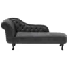 Chaise Longue Chesterfield Grise En Cuir PU NIMES