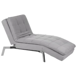 Chaise Longue Réglable Gris Clair LOIRET