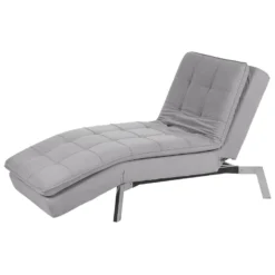 Chaise Longue Réglable Gris Clair LOIRET -Promos Chesteris Boutique meridienne 16671677