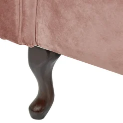 Chaise Longue Côté Droit En Velours Rose LATTES -Promos Chesteris Boutique meridienne 16671735