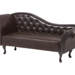 Chaise Longue Chesterfield En Cuir PU Marron LATTES 14 Chaise Longue Chesterfield En Cuir PU Marron LATTES -Promos Chesteris Boutique meridienne 16671797