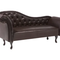 Chaise Longue Chesterfield En Cuir PU Marron LATTES 15 Chaise Longue Chesterfield En Cuir PU Marron LATTES -Promos Chesteris Boutique meridienne 16671799