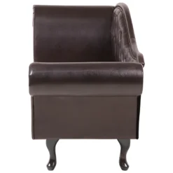 Chaise Longue Chesterfield En Cuir PU Marron LATTES 17 Chaise Longue Chesterfield En Cuir PU Marron LATTES -Promos Chesteris Boutique meridienne 16671803