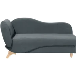 Chaise Longue Côté Gauche En Velours Gris Foncé MERI 14 Chaise Longue Côté Gauche En Velours Gris Foncé MERI -Promos Chesteris Boutique meridienne 16671911