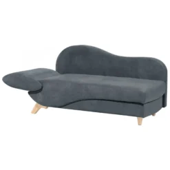 Chaise Longue Côté Gauche En Velours Gris Foncé MERI 16 Chaise Longue Côté Gauche En Velours Gris Foncé MERI -Promos Chesteris Boutique meridienne 16671915