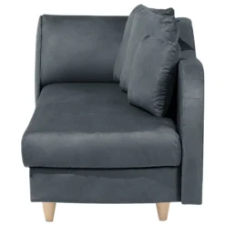 Chaise Longue Côté Gauche En Velours Gris Foncé MERI 17 Chaise Longue Côté Gauche En Velours Gris Foncé MERI -Promos Chesteris Boutique meridienne 16671917