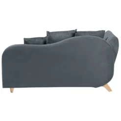 Chaise Longue Côté Gauche En Velours Gris Foncé MERI 18 Chaise Longue Côté Gauche En Velours Gris Foncé MERI -Promos Chesteris Boutique meridienne 16671919