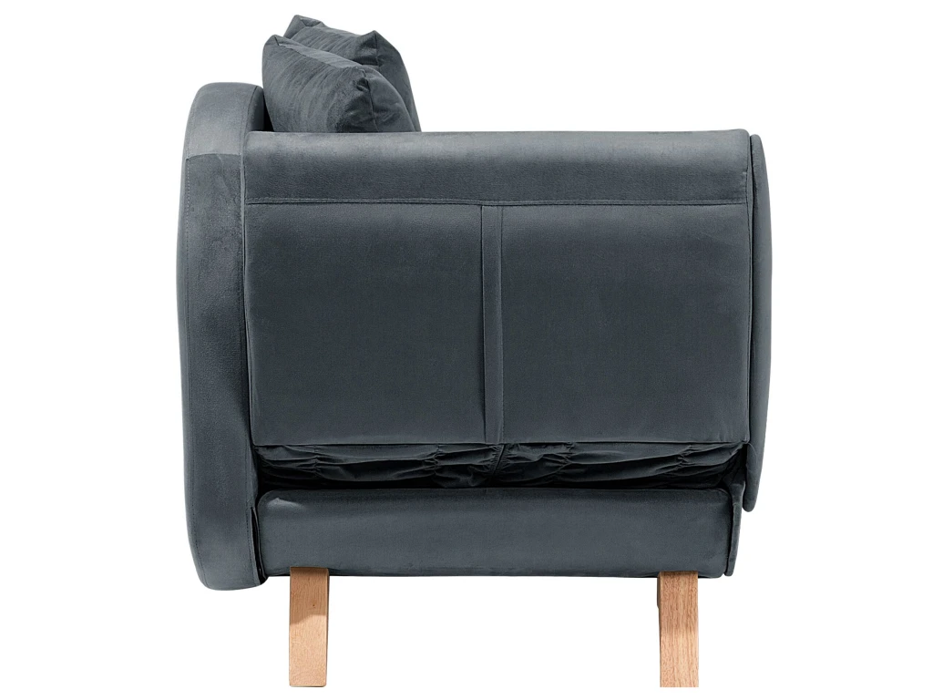 Chaise Longue Côté Gauche En Velours Gris Foncé MERI 10 Chaise Longue Côté Gauche En Velours Gris Foncé MERI – Image 10