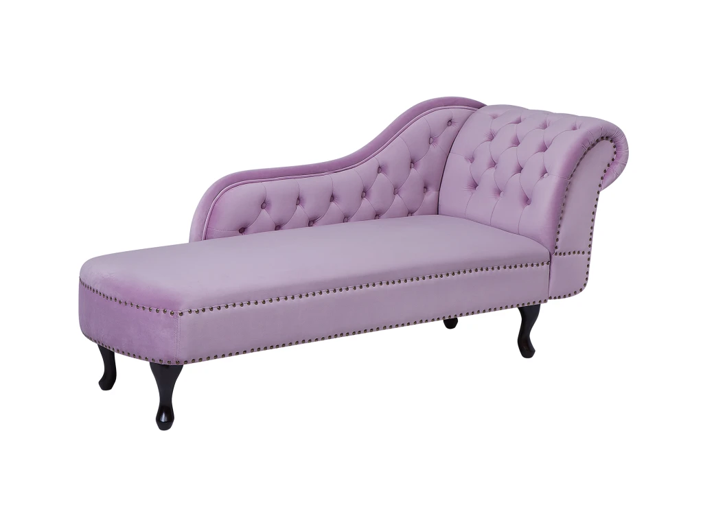 Méridienne En Velours Violet Clair Côté Droit NIMES 4 Méridienne En Velours Violet Clair Côté Droit NIMES – Image 4