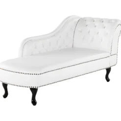 Méridienne Chesterfield Blanche Brillante Côté Droit NIMES -Promos Chesteris Boutique meridienne 16672049