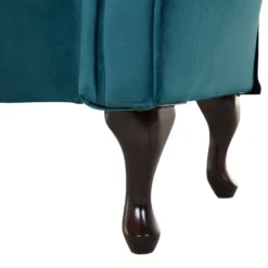 Chaise Longue En Velours Bleu Paon Côté Gauche LATTES -Promos Chesteris Boutique meridienne 16672143