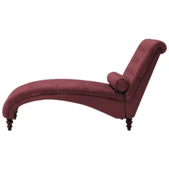 Chaise Longue En Velours Bordeaux MURET 12 Chaise Longue En Velours Bordeaux MURET -Promos Chesteris Boutique meridienne 16672223