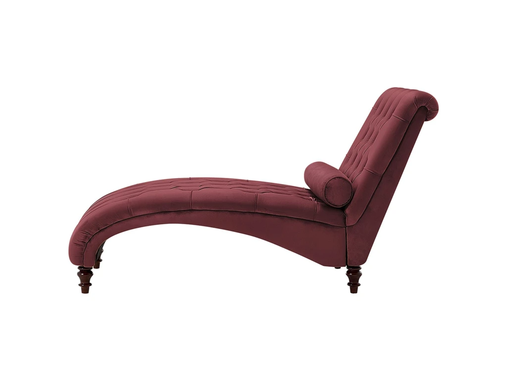 Chaise Longue En Velours Bordeaux MURET 4 Chaise Longue En Velours Bordeaux MURET – Image 4