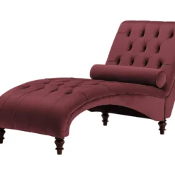 Chaise Longue En Velours Bordeaux MURET 13 Chaise Longue En Velours Bordeaux MURET -Promos Chesteris Boutique meridienne 16672225