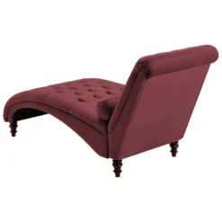 Chaise Longue En Velours Bordeaux MURET 14 Chaise Longue En Velours Bordeaux MURET -Promos Chesteris Boutique meridienne 16672227