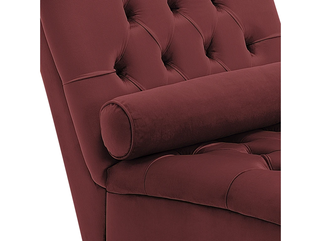 Chaise Longue En Velours Bordeaux MURET 7 Chaise Longue En Velours Bordeaux MURET – Image 7