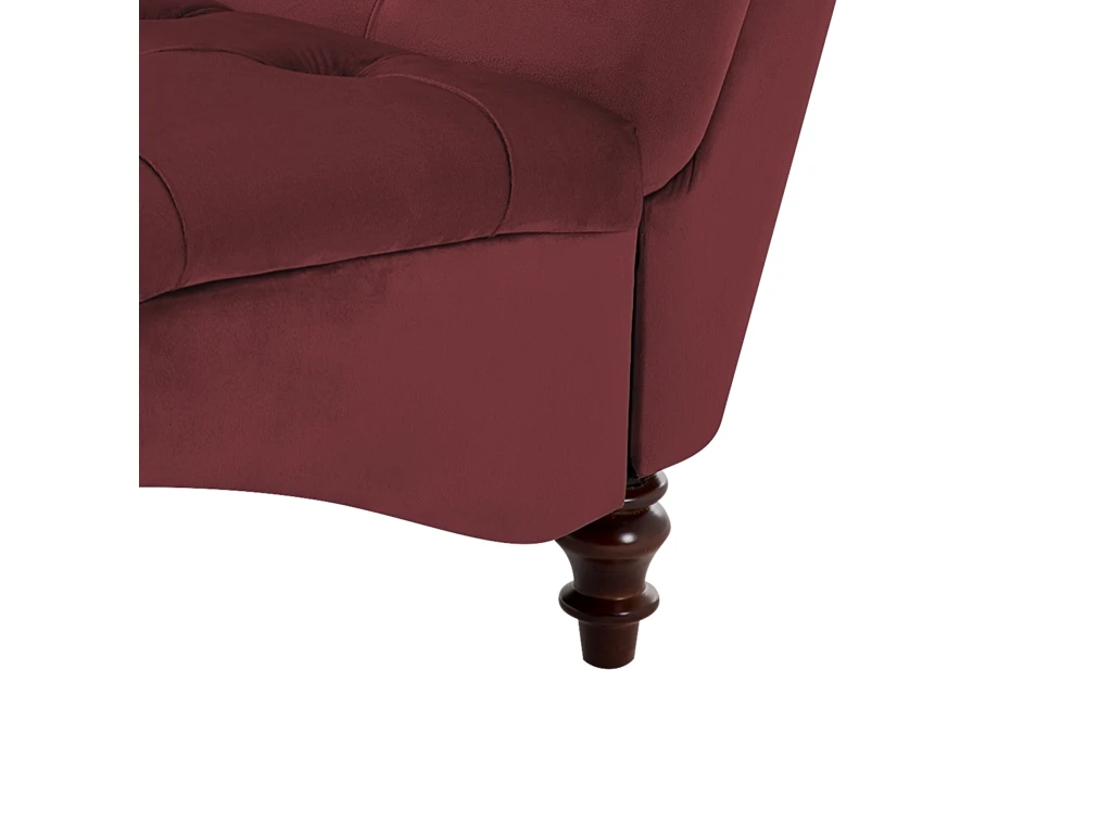 Chaise Longue En Velours Bordeaux MURET 8 Chaise Longue En Velours Bordeaux MURET – Image 8