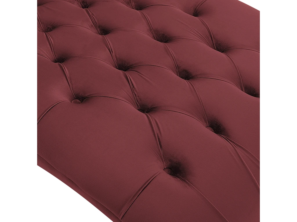 Chaise Longue En Velours Bordeaux MURET 9 Chaise Longue En Velours Bordeaux MURET – Image 9