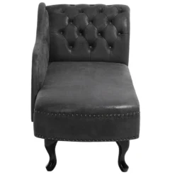 Méridienne Chesterfield Grise Côté Droit NIMES -Promos Chesteris Boutique meridienne 16672245
