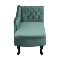 Méridienne Chesterfield Côté Droit En Velours Vert Menthe NIMES -Promos Chesteris Boutique meridienne 16672479