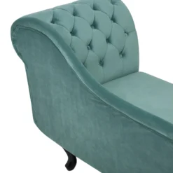 Méridienne Chesterfield Côté Droit En Velours Vert Menthe NIMES -Promos Chesteris Boutique meridienne 16672489