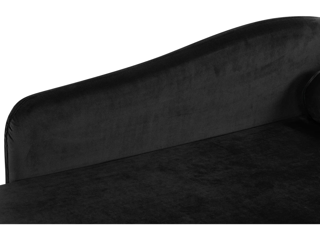 Chaise Longue Côté Droit En Velours Noir LUIRO 9 Chaise Longue Côté Droit En Velours Noir LUIRO – Image 9