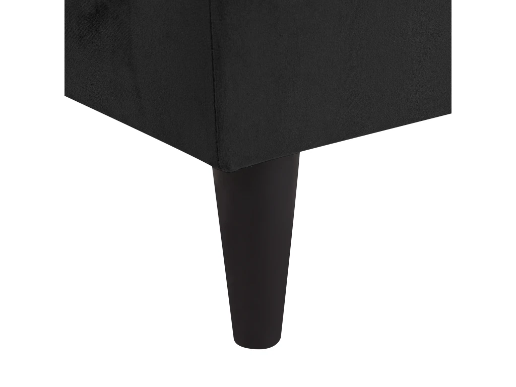 Chaise Longue Côté Droit En Velours Noir LUIRO 10 Chaise Longue Côté Droit En Velours Noir LUIRO – Image 10