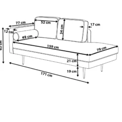Méridienne En Velours Gris Taupe Côté Gauche MIRAMAS 9 Méridienne En Velours Gris Taupe Côté Gauche MIRAMAS -Promos Chesteris Boutique meridienne 16672785