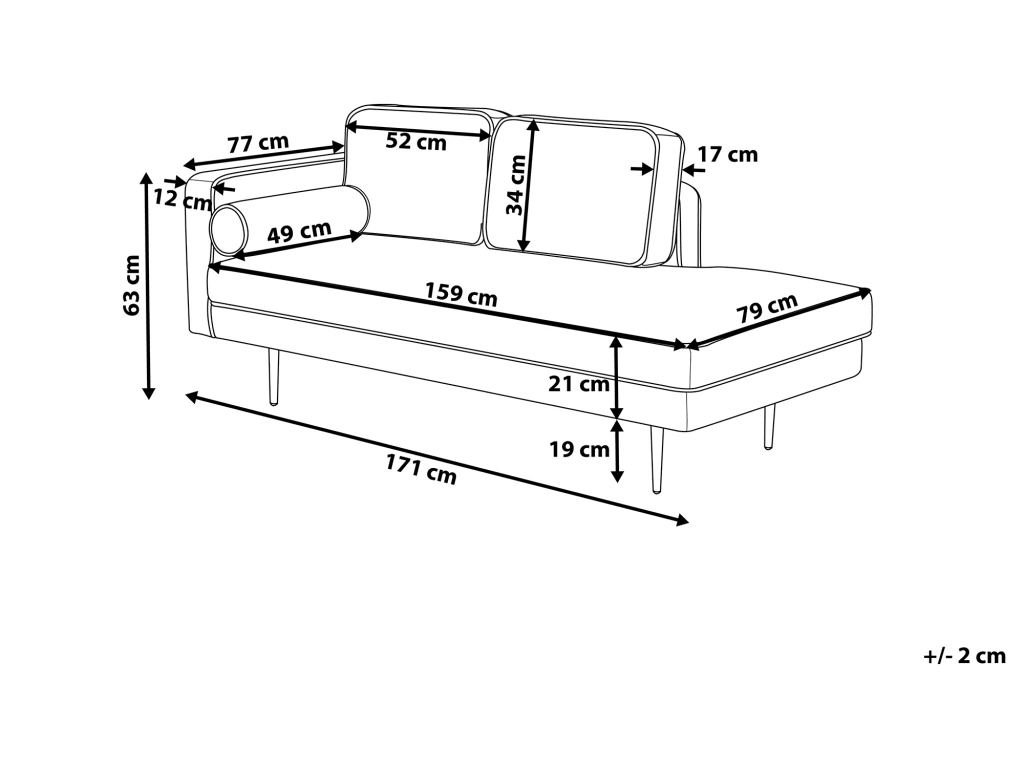 Méridienne En Velours Gris Taupe Côté Gauche MIRAMAS 3 Méridienne En Velours Gris Taupe Côté Gauche MIRAMAS – Image 3