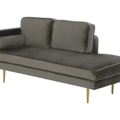 Méridienne En Velours Gris Taupe Côté Gauche MIRAMAS 10 Méridienne En Velours Gris Taupe Côté Gauche MIRAMAS -Promos Chesteris Boutique meridienne 16672787