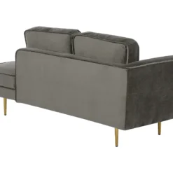 Méridienne En Velours Gris Taupe Côté Gauche MIRAMAS 11 Méridienne En Velours Gris Taupe Côté Gauche MIRAMAS -Promos Chesteris Boutique meridienne 16672789