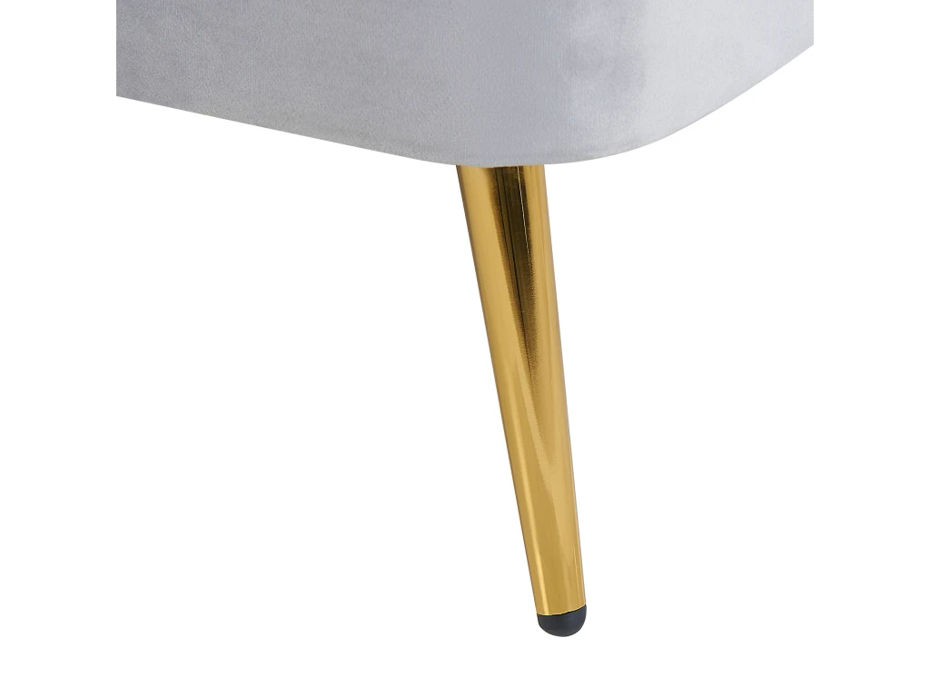 Chaise Longue Côté Gauche En Velours Gris ALLIER 8 Chaise Longue Côté Gauche En Velours Gris ALLIER – Image 8