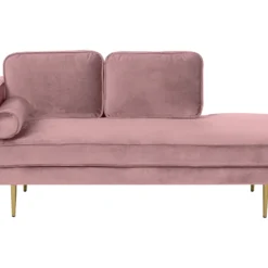Chaise Longue Rose Poudré Côté Gauche MIRAMAS