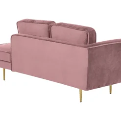 Chaise Longue Rose Poudré Côté Gauche MIRAMAS -Promos Chesteris Boutique meridienne 16673429