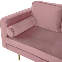 Chaise Longue Rose Poudré Côté Gauche MIRAMAS -Promos Chesteris Boutique meridienne 16673431