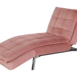 Chaise Longue Réglable Rose LOIRET -Promos Chesteris Boutique meridienne 16673441