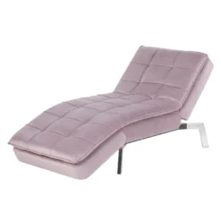 Chaise Longue Réglable Rose LOIRET -Promos Chesteris Boutique meridienne 16673443